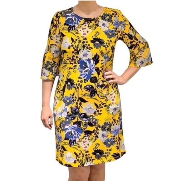 Alexandra + Oak Yellow Floral Midi Dress - Picture 11 of 11